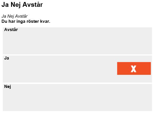 Personval, röstning med valsedel Nytt för denna kongress är att även valsedlarna är digitala.