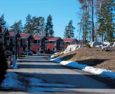 BEBYGGELSESTRUKTUR Bebyggelsen inne i området anpassas till naturen