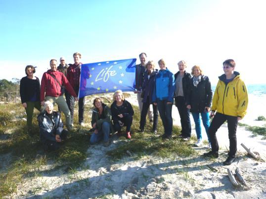 Natura 2000-områden som ingått i projektet Sand Life fördelade på de tre länen Skåne, Halland och Kalmar.