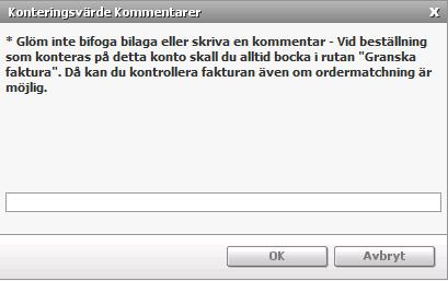 51 (92) 7.5 Konton som kräver kommentarer Vid kontering på vissa konton krävs det att du skriver en kommentar.