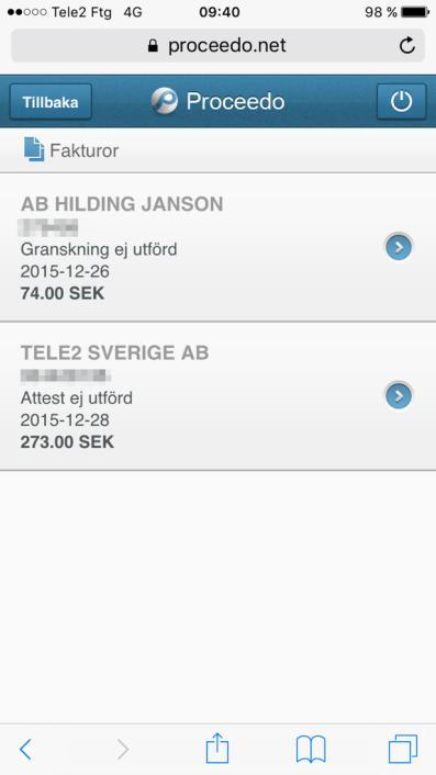 granskning och en faktura för attest Granskning av