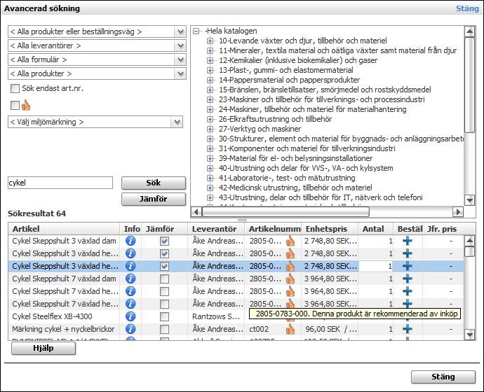 vill sortera i. Mer information finns under flikarna Relaterade produkter och Avtal. 3.