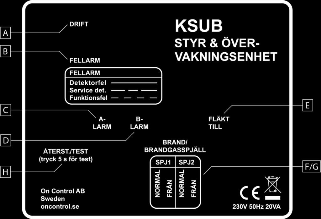 Kabeltypen är av typen tele och har inga krav på viss area. Ställdonen kan anslutas med t.ex. EKKX 1*4*0,5 om avståndet mellan ställdonet och KSUB understiger 100 meter.