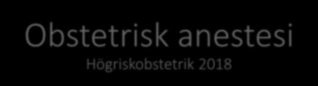 Obstetrisk