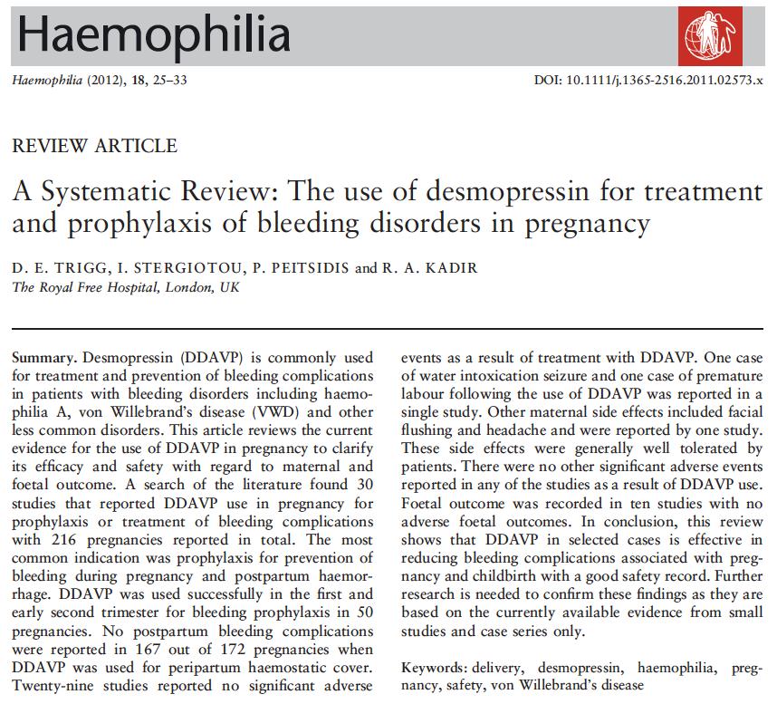 profylax vid hemostasrubbning von Willebrand