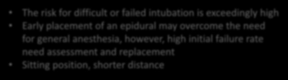 avoid GA The risk for difficult or failed intubation is