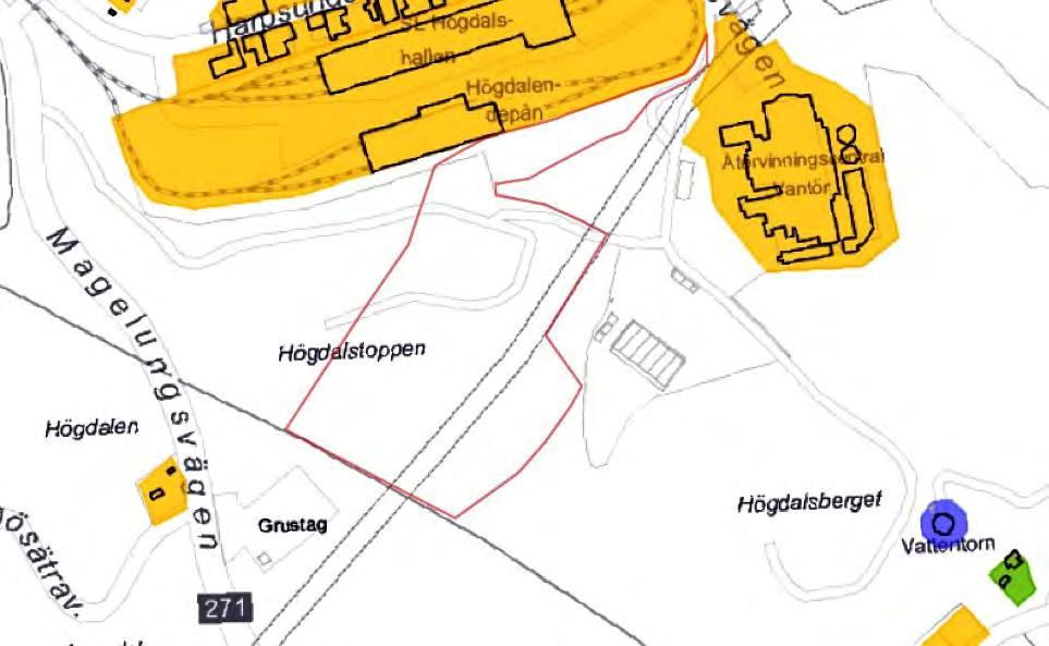 Figur 8 Utdrag ur Stockholms Stadsmuseums karta med kulturhistorisk klassificering. Ingen bebyggelse finns inom utredningsområdet.