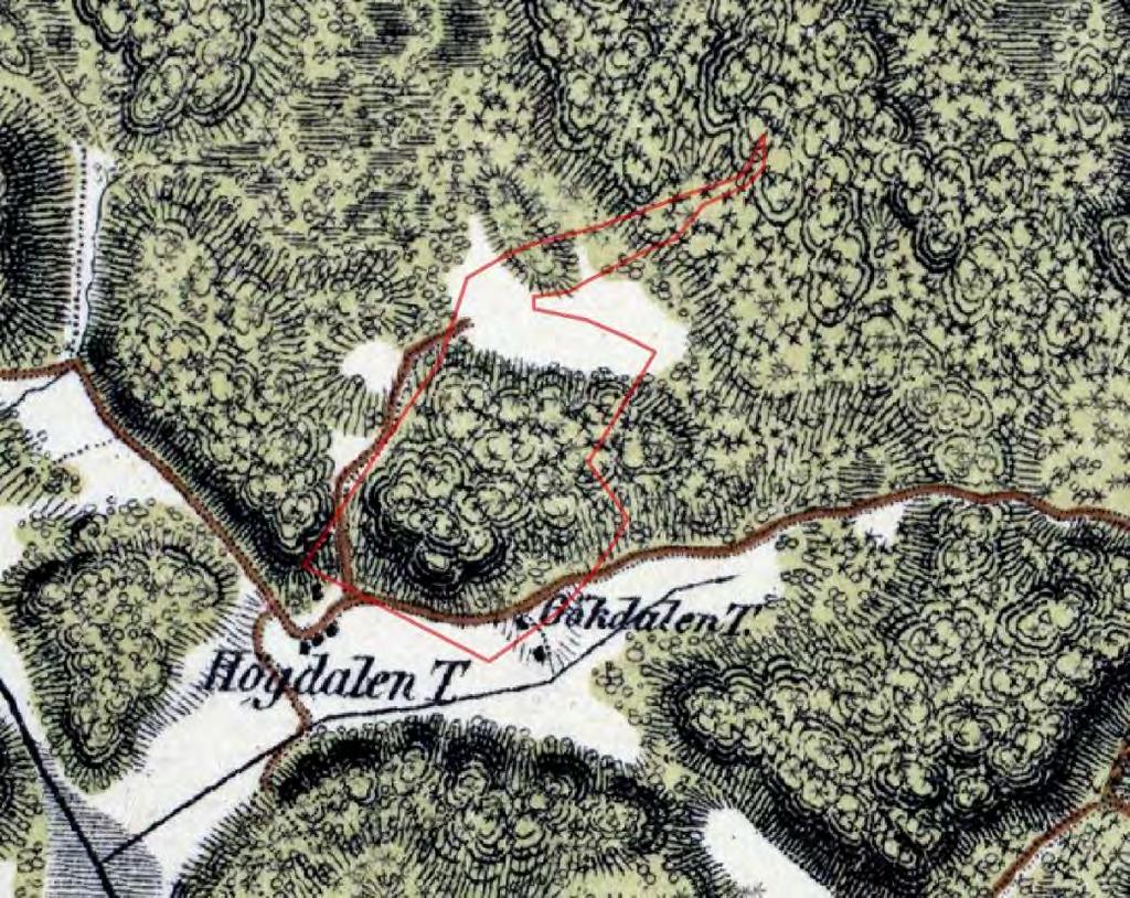 Figur 6 Detalj av karta över trakten omkring Stockholm från 1861.