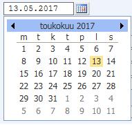 14.10.2016 7(16) Start- och slutdatum Vid sparandet av startdatum kontrollerar programmet att ansökan har gjorts i tid enligt tidsfristanvisningen.