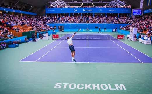 TENNIS OCH NÄTVERKANDE I VÄRLDSKLASS Intrum Stockholm Open är den äldsta inomhusturneringen på ATP-touren och den enda som spelas på en befintlig tennisanläggning Kungl. Tennishallen.