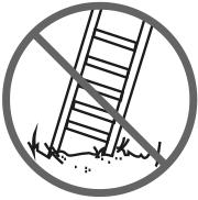 Använd inte stegar som är elektriskt ledande för att utföra arbete där det inte är möjligt