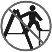 bindas fast eller med hjälp av enlämplig stabilitetsanordning. Stegen ska aldrig flyttas uppifrån.