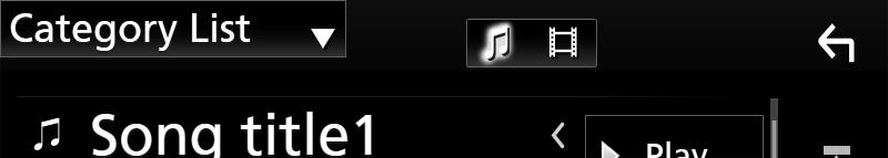 USB Sökfunktion Du kan söka efter musik- eller video-filer på följande sätt. 1 Tryck på [1]. 2 Tryck på [S].