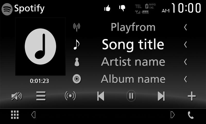 APPS Android Auto /Apple CarPlay ÑÑÖppna Android Auto-skärmen när en annan källa spelas upp 1 Tryck på knappen [FNC]. hhpopup-menyn visas. 2 Pek [DISP].