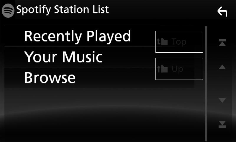 APPS Android Auto /Apple CarPlay 3 Innehållsinformation Visar information om innehållet som spelas. 4 [ ] / [ ] / [ ] / [ ] [ ] : Tumme ned på aktuellt innehåll och hoppa till nästa innehåll.