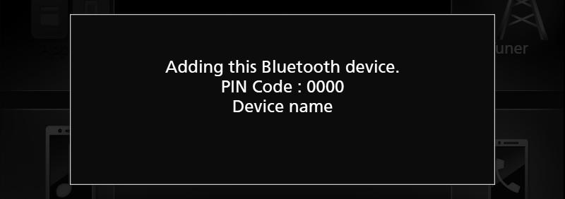 Bluetooth-kontroll Registrering från Bluetoothenheten Det är nödvändigt att registrera Bluetoothljudspelaren eller mobiltelefonen på denna enhet för att kunna använda Bluetoothfunktionen.