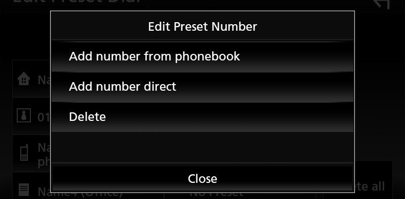 ÑÑTelefonboksöverföring Du kan föra över telefonboken på din Bluetooth-smartphone via PBAP. 1 Tryck på [ ]. 2 Tryck på [ ].