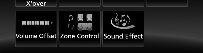 [Zone Select] Tryck på [Single Zone] för att stänga av dubbelzonsfunktionen. [Front Source] [Rear Source] Välj ljudkälla för var och en. [Rear VOL.] Justerar ljudstyrkan för den bakre källan.