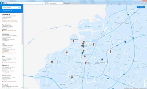 Kommunikationsinsatser under sedel- och myntutbytet 11 myntkartan.se startsida. myntkartan.se sökning på Malmö.