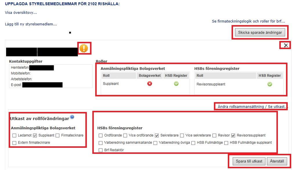 REDIGERA BEFINTLIGA FÖRTROENDEVALDA Här kan förtroendevald med behörighet förtroendevald admin redigera befintliga förtroendevalda.