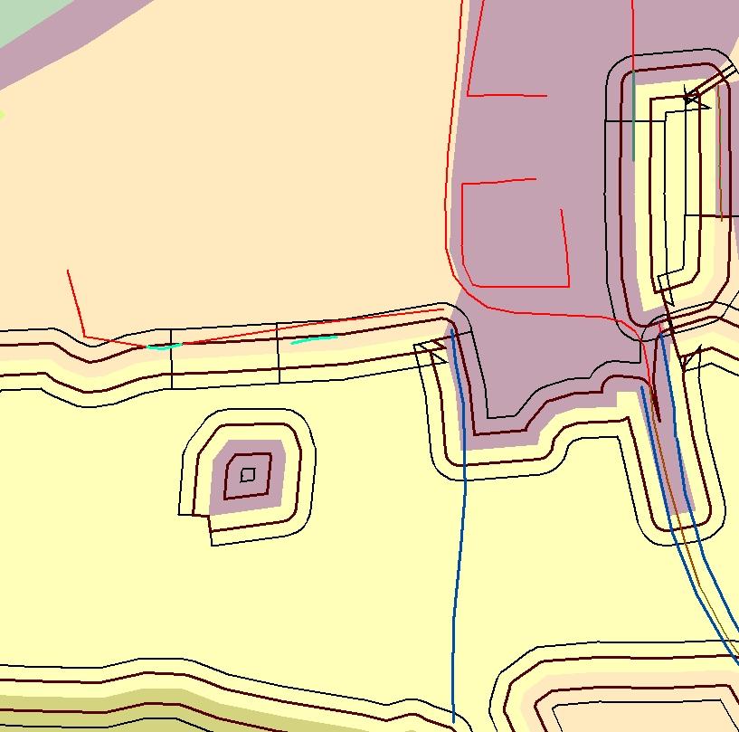 Delar som plockas ut i databasen Figur 9. Exempel på buffertzon 5m (mörkbrun linje) respektive 10 m (svart linje).