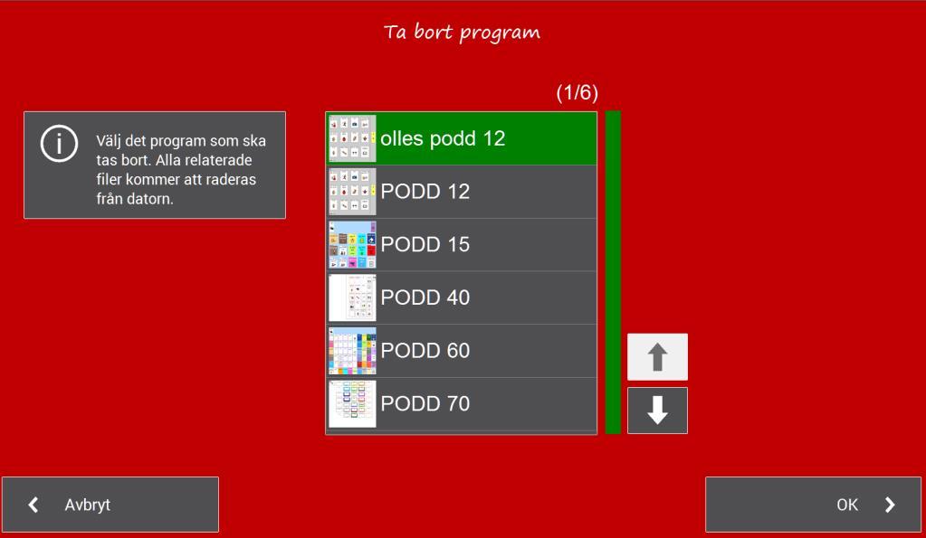 t.ex. Olles PODD 40.exe. Denna fil kan kopieras till ett USB-minne och installeras på en annan PC för att fortsätta redigeringen där.