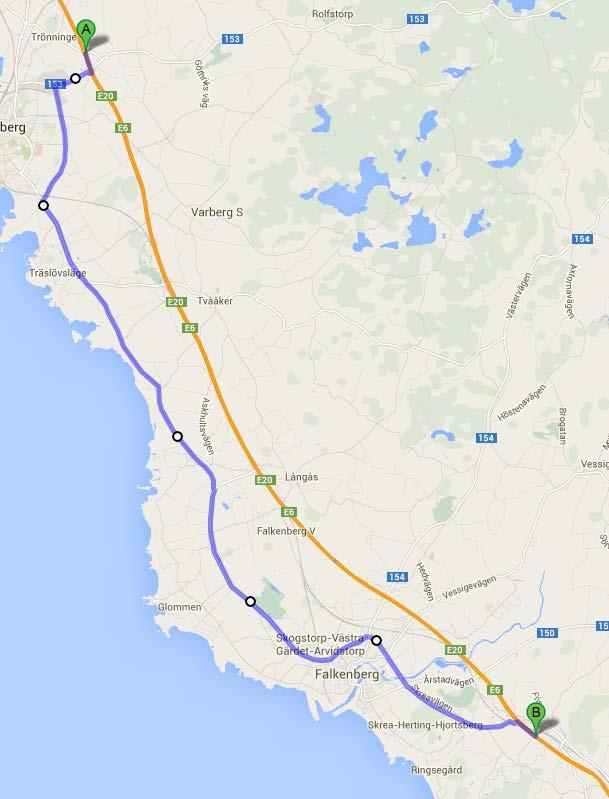 Trafikplats 54-49 Gamla E6 Via Varberg- Falkenberg