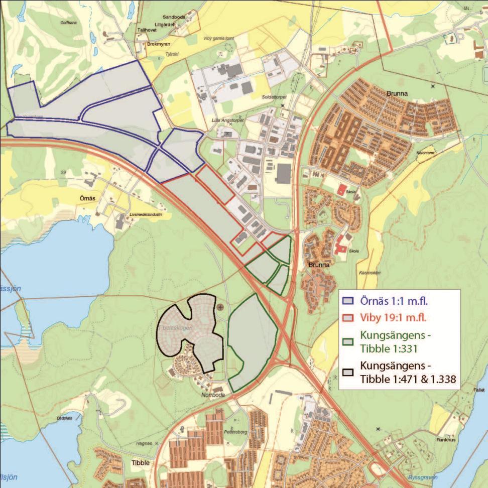 3 Planer i utredningen I denna trafikutredning har följande fyra detaljplaner