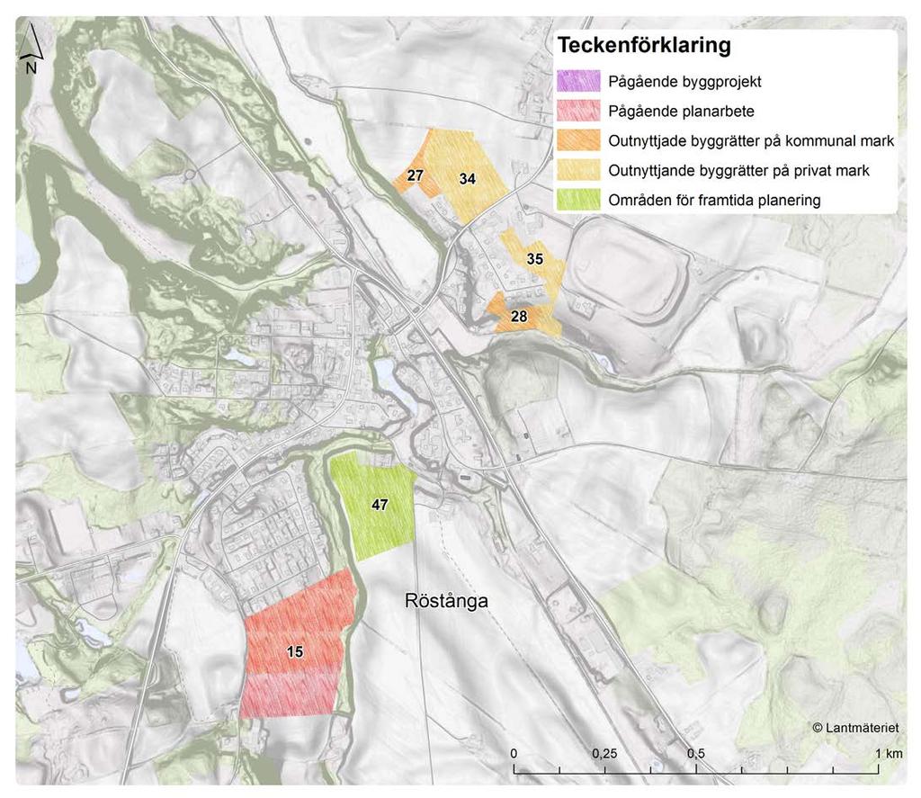 Planer för möjliga bostäder i Röstånga Figur 79. Planer för möjliga bostäder i Röstånga. Källa: Svalövs kommun.