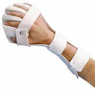 Förformad anti-spasticitetsortos Ortos som abducerar fingrar och tumme samt positionerar handleden och håller handen i en optimal ställning för att reducera spasticitet.