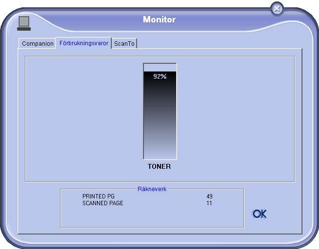Skanna till MF Monitor Grafisk presentation Kör programmet genom att klicka på MF Monitors skvirbordsikon eller ikonen i startmenyn START > PROGRAM > COMPANION SUITE > COMPANION SUITE