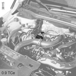 OLJENIVÅ I MOTORN: tömning/påfyllning (1/2) 1 2 1 2 1 2 Påfyllning Bilen ska stå på horisontellt underlag och motorn ska vara kall (t.ex. före dagens första körning).