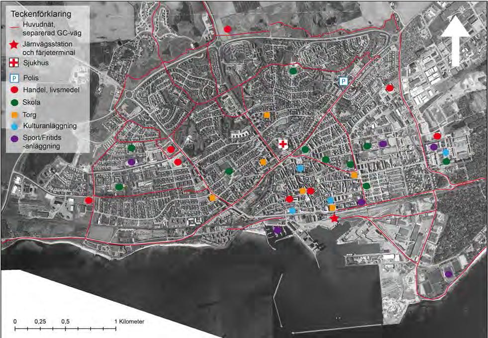 Gång- och cykeltrafik Ystad har ett väl utbyggt gång- och cykelnät, idag ca 60 kilometer i staden och avstånden är korta.