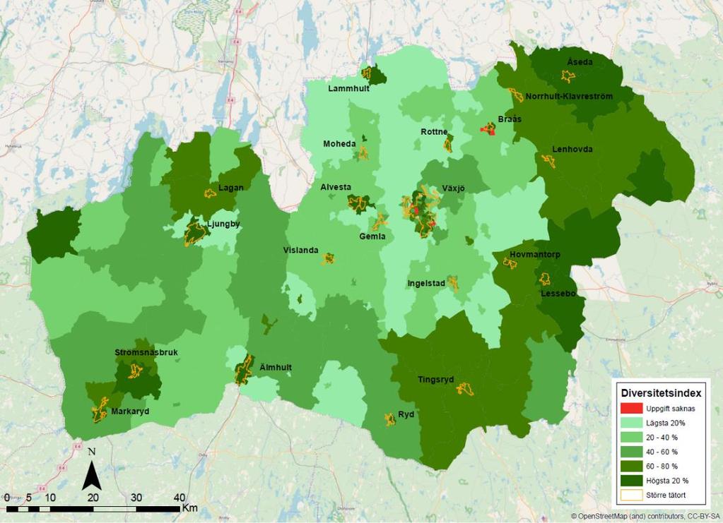 31 en rikstäckande områdesindelning som skapades 1994 i samarbete med kommunerna. SAMS bygger i de större kommunerna på kommunens delområdesindelning (NYKO), och i de mindre kommunerna på valdistrikt.