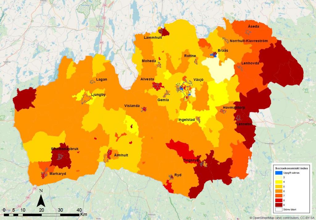 33 Figur 2-24 Socioekonomiskt index i Kronoberg 41. Ohälsa Ytterligare en indikator på utsatthet är ohälsa.