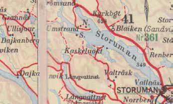 Avståndet mellan Storuman och Kaskeluokt är detsamma som till Blaiken, cirka 2,5 mil, medan Grannäs ligger på cirka 4 mils avstånd.
