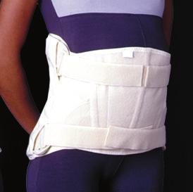 Den justerbara aluminiumstommen ger stöd åt rygg höft bål. Tillsammans med de breda kardborrbanden uppnås funktionellt trepunkt stöd. Ortosen ger ett bekvämt abdominalt stöd.