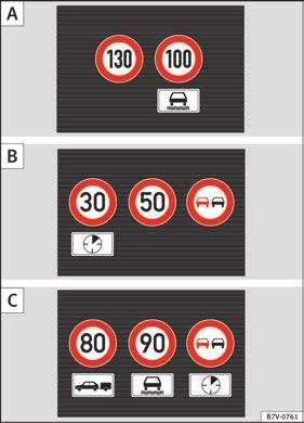 Förarassistanssystem I läget med färdpunkter (navigering med färdpunkter) i navigationssystemet kan Sign Assist endast användas med vissa begränsningar.