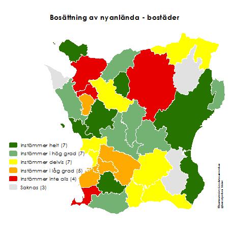 2017-05-02 Dnr 851-7331-2017 Påståenden angående bosättning- bedömning av beredskap och kapacitet Nyanlända erbjuds permanenta bostäder Sju av 30 kommuner instämmer helt i påståendet att de erbjuder