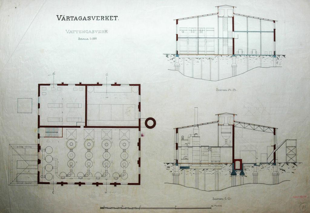 plan 2. Östra fasaden.