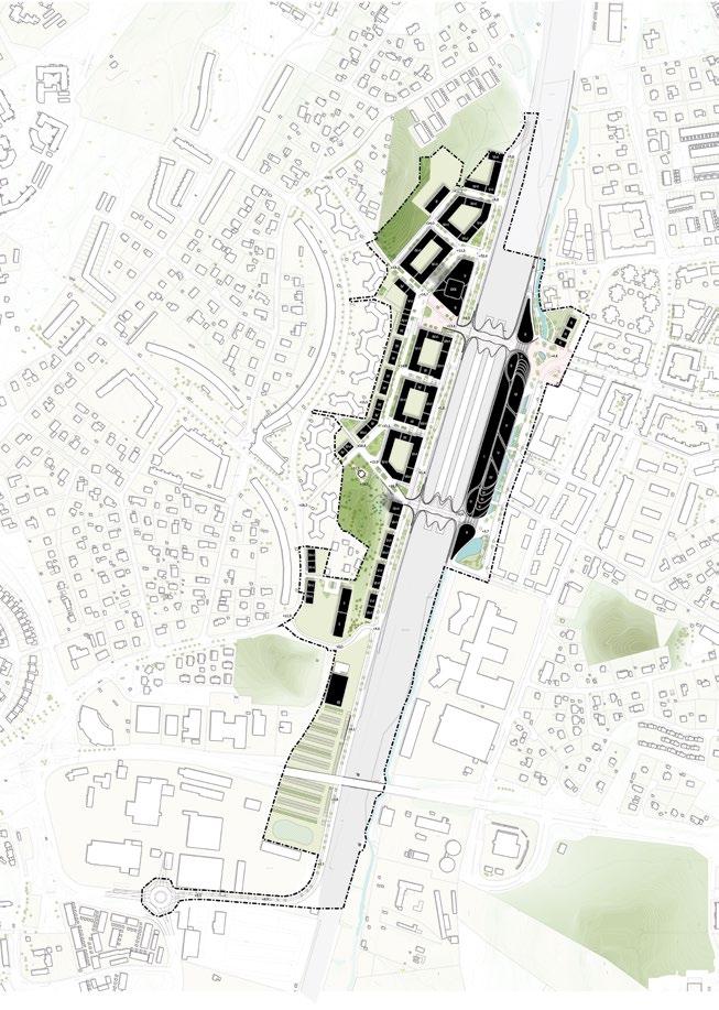 Naturparken Järnvägsparken RUNBY Terrängparken Illustrationsplan över planområdet
