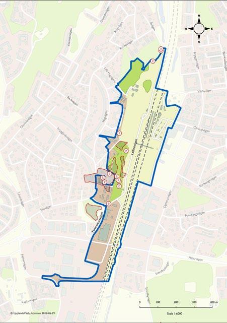 Karta över fornlämningar och fornlämningsområden.