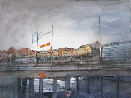 En eftermiddag, akvarellmålning. Du har varit med på mängder av utställningar i Stockholmstrakten. Berätta om några av de mest minnesvärda.