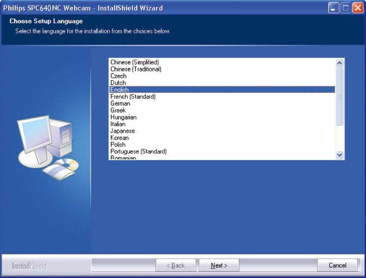 2 Komma igång Installera webbkamerans programvara Programvaran fungerar bara med datorer med operativsystemen Microsoft Windows XP Systemkrav.