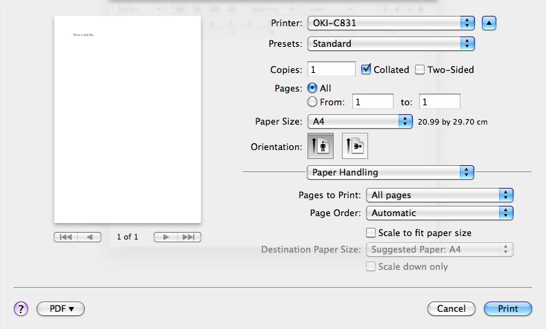 1 [Pappershantering] (Paper Handling)-panel [Färgmatchning] (Color Matching)-panel 1.