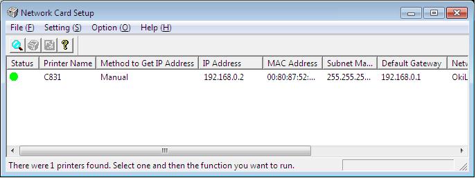 Verktyg för Windows Network Card Setup Du kan använda Network Card Setup för konfigurering av nätverket. 5 Ange ditt lösenord i [Ange Lösenord] och klicka på [OK].