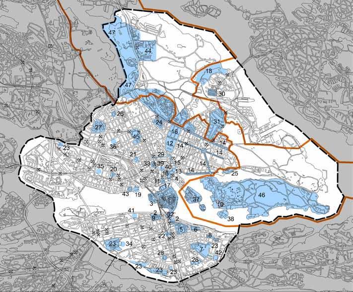 Översiktsplan Enligt gällande översiktsplan ÖP 99 anges nationalstadsparken som ett speciellt bevarandeområde med planeringsinriktningen att en fördjupning av översiktsplanen ska tas fram.