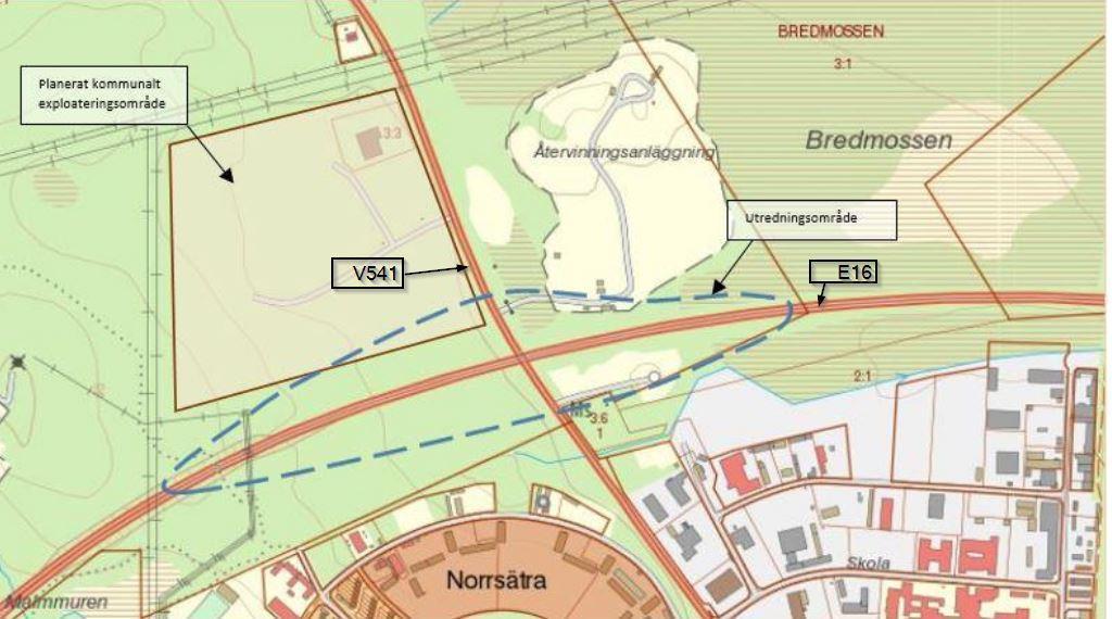 Trafikplats Tuna (Sandviken) Ny trafikplats vid Tuna Anslutning mellan E16 och väg 541 saknas trafik till/från Järbo (Kungsberget) belastar Gävlevägen genom Sandviken.