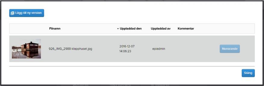 11. Versionshantering ImageVault har en inbyggd versionshantering vilket gör att man kan ersätta en befintlig mediafil med en ny.