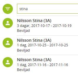 Skolpersonal (ansvarig lärare eller rektor) kan även Annullera en ansökan som blivit beviljad. Då en ansökan annulleras räknas även antal beviljade lediga dagar för innevarande läsår ner.